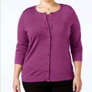 August Silk Womens Plus Knit Cardigan & Pullover